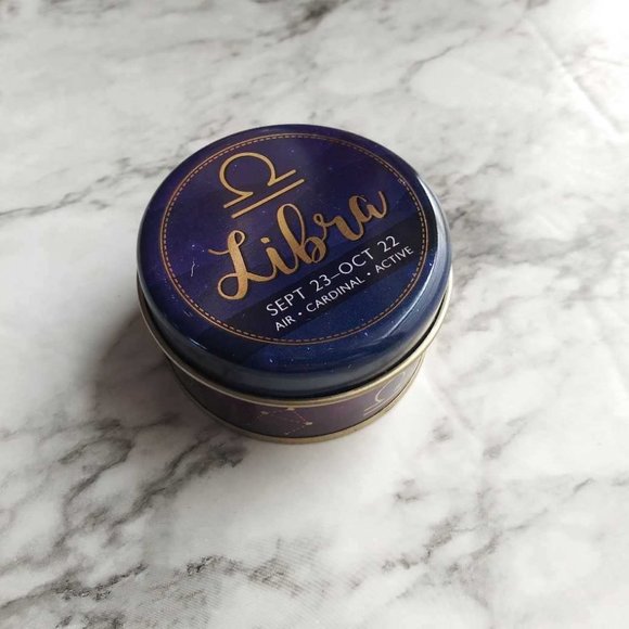 Libra Zodiac Sign Tin Candle (3 oz) - Picture 1 of 7